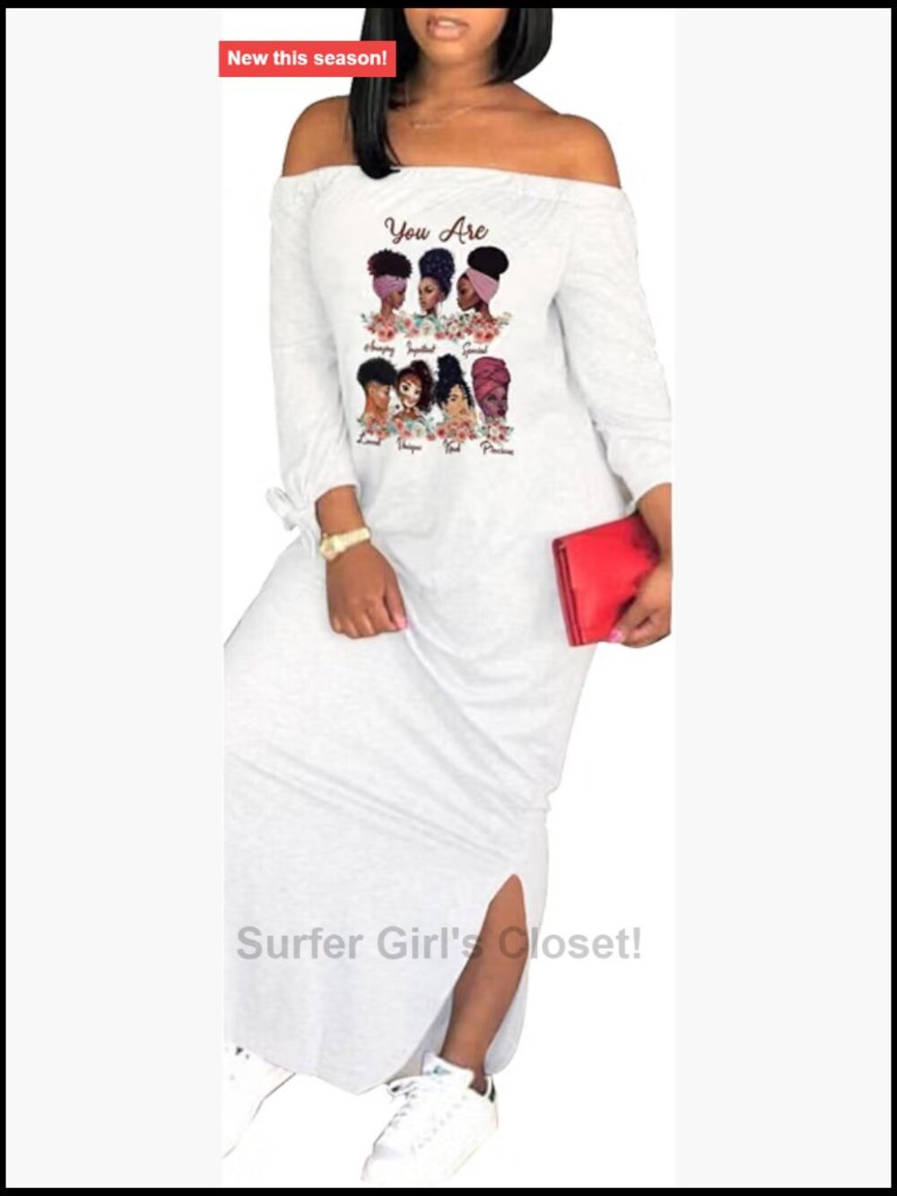 African Print Maxi Dress with Pockets, Long Sleeve